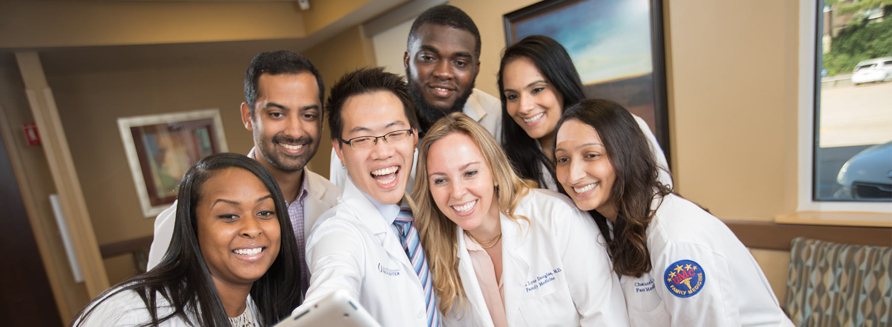 Group picture of seven family medicine doctors.